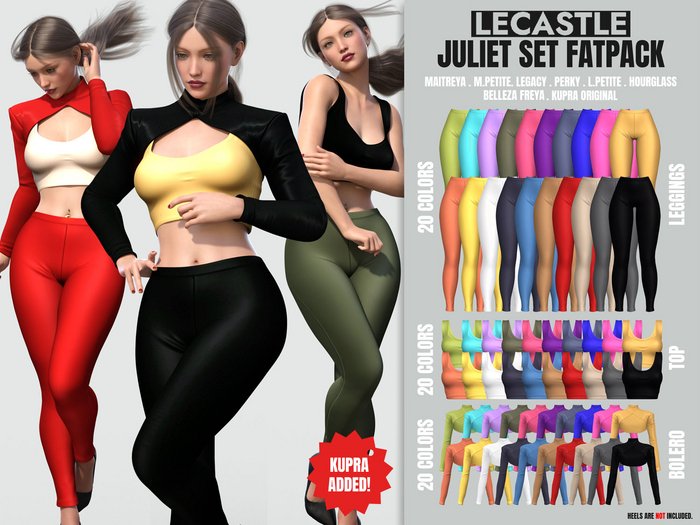 [LECASTLE] Juliet Set Leggings & Top With Bolero - Original Mesh NEW! 2021 5790