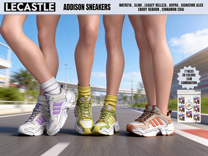 [LECASTLE] Addison Sneakers - Maitreya, Belleza, Legacy, Reborn, Kupra, Alice, Cinnamon Chai, Genx Classic, Genx Curvy 4647