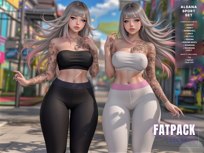 [LECASTLE] Alsana Sport Set Fatpack • Legacy • Perky • Bombshell • LaraX • PetiteX • Reborn • Reborn Waifu