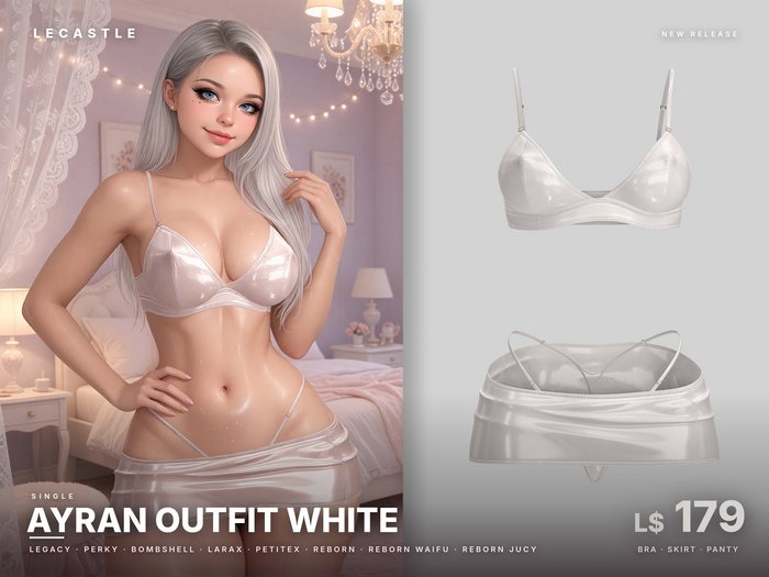 [LECASTLE] Ayran Outfit WHITE • Legacy • LaraX • PetiteX • Reborn • Reborn Jucy