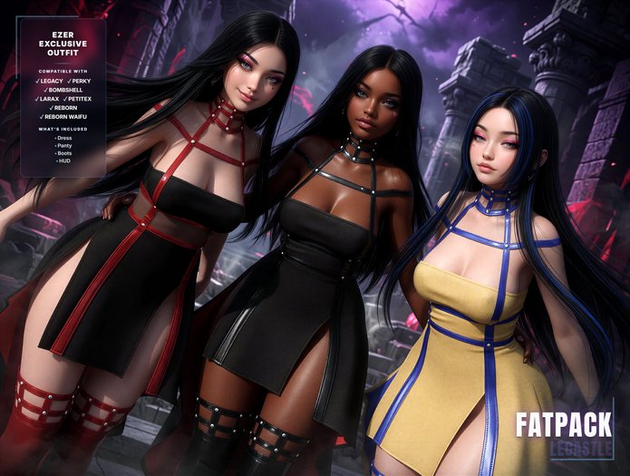 [LECASTLE] Ezer Exclusive Outfit Fatpack • Legacy • Perky • Bombshell • LaraX • Petitex • Reborn • Reborn Waifu