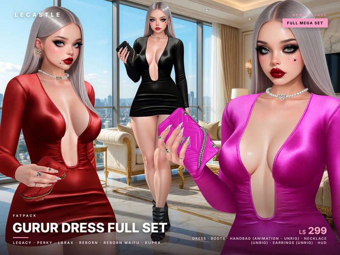 [LECASTLE] Gurur Dress Full Set • Legacy • Perky • LaraX • Reborn • Reborn Waifu • Kupra