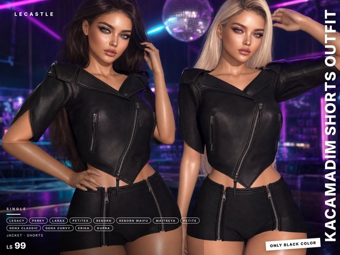 PROMO! - [LECASTLE] Kacamadim Shorts Outfit • Legacy • LaraX • Reborn • Maitreya • Kupra
