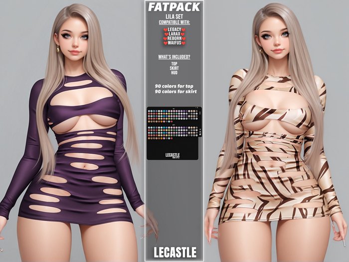 [LECASTLE] Lila Set Legacy, LaraX, Reborn, Waifus