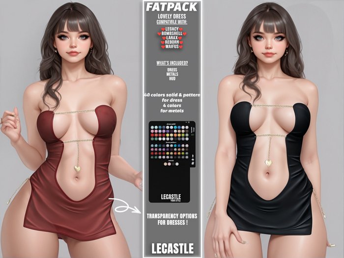 [LECASTLE] Lovely Dress Legacy, Bombshell, LaraX, Reborn, Waifus