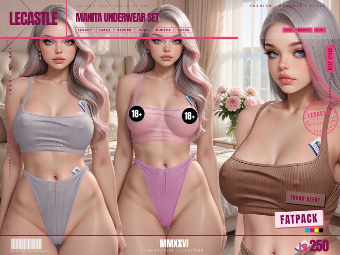 [LECASTLE] Manita Underwear Set Fatpack • Legacy • LaraX • Reborn • Juicy • Muneca • Kupra