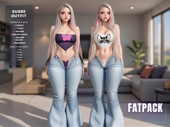 [LECASTLE] Susbe Outfit • Top • Panty • Pants • Heels — Legacy • NhuMANA • LaraX • Reborn • Waifus • Squish