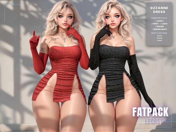 [LECASTLE] Suzanne Dress Legacy, Bombshell, LaraX, Reborn, Waifus