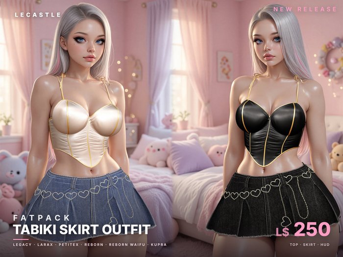 [LECASTLE] Tabiki Skirt Outfit Fatpack • Legacy • LaraX • PetiteX • Reborn • Reborn Waifu • Kupra