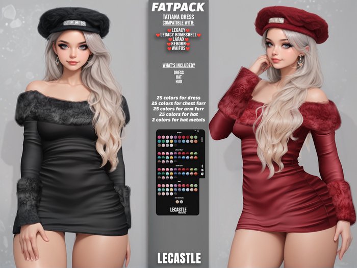 [LECASTLE] Tatiana Dress ,Legacy,Bombshell,LaraX,Reborn,Waifu