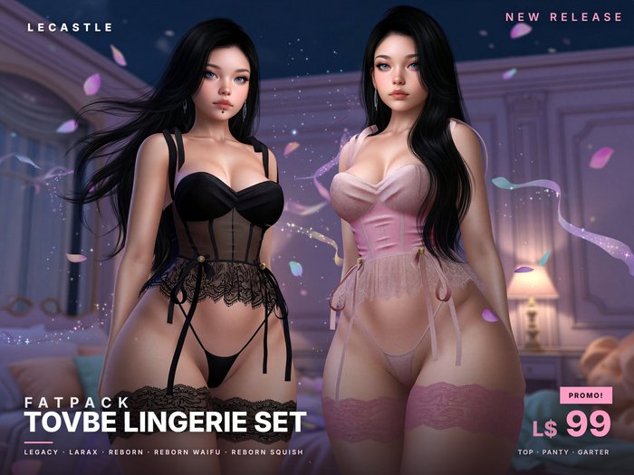 PROMO! - [LECASTLE] Tovbe Lingerie Set Fatpack • Legacy • LaraX • Reborn • Reborn Waifu • Reborn Squish
