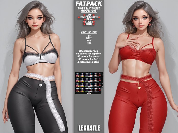 [LECASTLE] Wonnie Pants Outfit,Legacy,Bombshell,LaraX,Reborn,Waifu