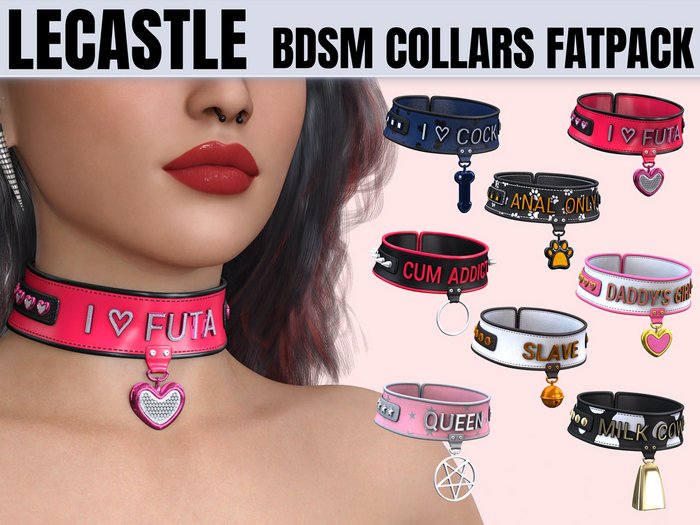[LECASTLE] BDSM Collars FATPACK - Original Mesh Design - NEW! 5672