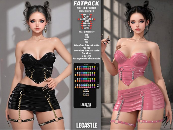 [LECASTLE] Cloei Skirt Outfit Legacy, Perky, LaraX, Maitreya, Reborn, Waifus, Kupra