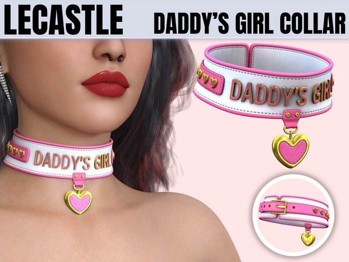 [LECASTLE] Daddys Girl Collar - Original Mesh Design - NEW! 5656