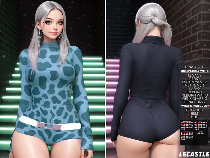 [LECASTLE] Drasa Bodysuit,Legacy,Perky,LaraX,Maitreya,Petite,Reborn,GenX Classic & Curvy
