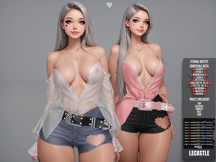 [LECASTLE] Fiyaka Outfit,Legacy,Perky,Bombshell,Maitreya,Petite,LaraX,PetiteX,Reborn,Waifu,Kupra
