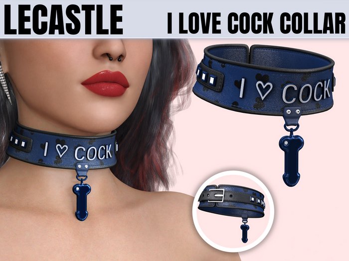 [LECASTLE] I Love Cock Collar - Original Mesh Design - NEW! 9278