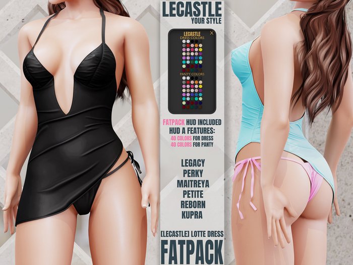[LECASTLE] Lotte Dress - Legacy, Maitreya, Perky, Petite, Reborn, Kupra 5219