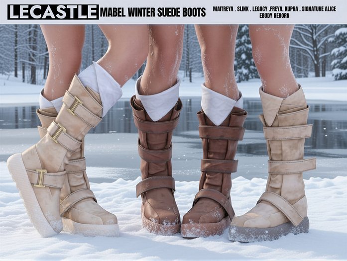 [LECASTLE] Mabel Winter Suede Boots - Maitreya, Legacy, Slink, Reborn, Kupra, Alice 6228