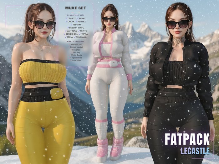[LECASTLE] Muke Set Fatpack • Legacy • Perky • Bombshell • Maitreya • Petite • LaraX • PetiteX • Kupra •