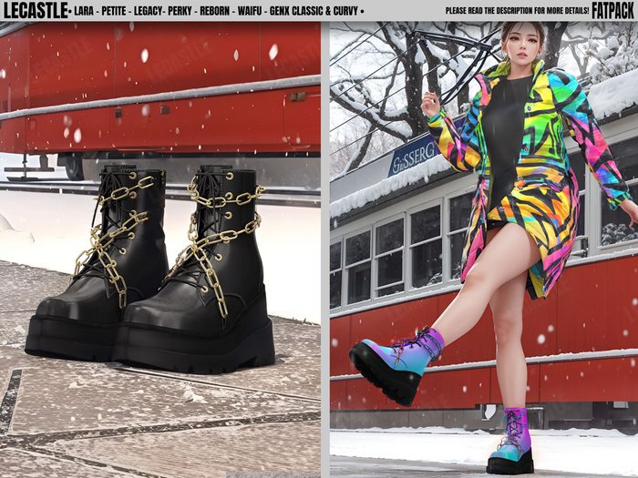 [LECASTLE] Nagai Ankle Boots - %100 Original Mesh Design - NEW! 9428
