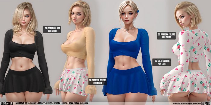 [LECASTLE] Natalia Outfit, Legacy,Perky,Maitreya,LaraX,Reborn,Juicy,GenX Classic & Curvy 6404