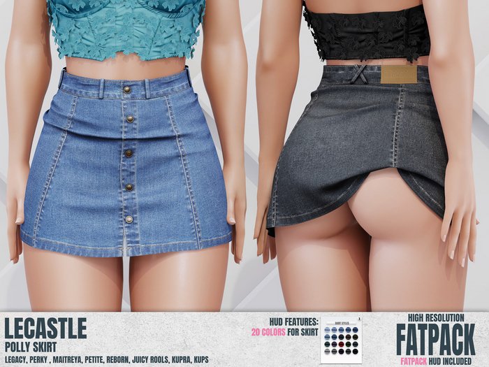 [LECASTLE] Polly Skirt - Legacy, Perky, Maitreya, Petite, Kupra, Reborn, Rolls, Juicy, GenX, Classic, Curvy 8704