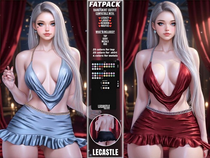 [LECASTLE] Rare Skirt Outfit,Legacy,LaraX,Reborn,Waifus