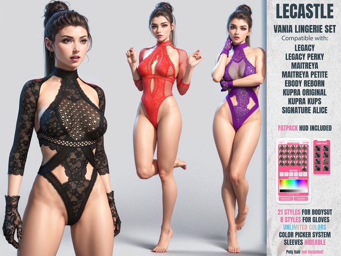 [LECASTLE] Vania Lingerie Set - %100 Original Mesh Design - NEW! 1534