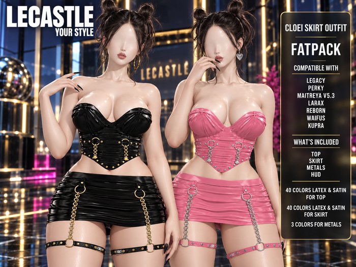 [LECASTLE] Cloei Skirt Outfit Legacy, Perky, LaraX, Maitreya, Reborn, Waifus, Kupra