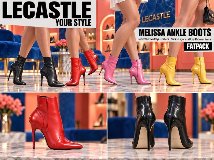 [LECASTLE] Melissa Ankle Boots #ADD ON - Original Mesh! NEW! 2022 7198
