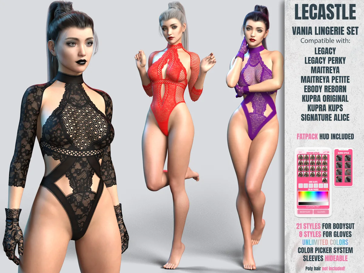 [LECASTLE] Vania Lingerie Set - %100 Original Mesh Design - NEW! 1534