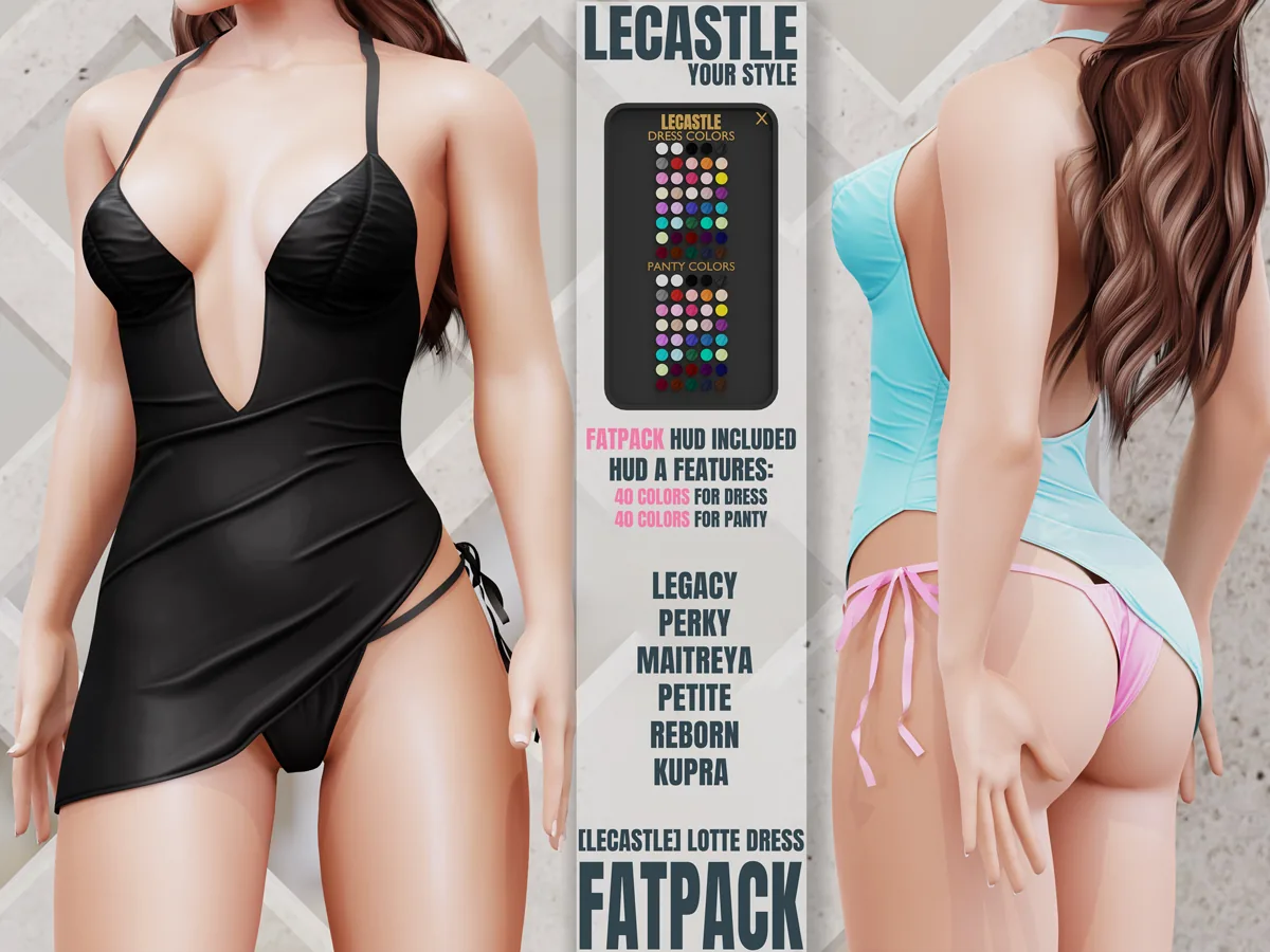 [LECASTLE] Lotte Dress - Legacy, Maitreya, Perky, Petite, Reborn, Kupra 5219