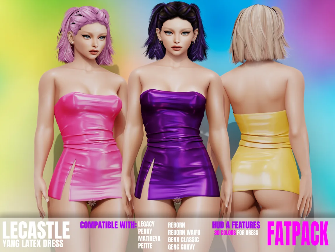 [LECASTLE] Yang Latex Dress - Legacy, Perky, Maiterya, Petite, Reborn, Waifu, GenX Classic & Curvy 7114