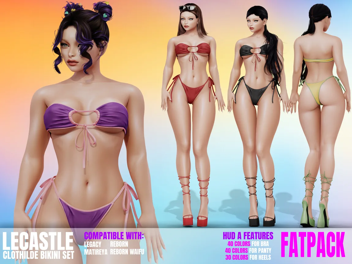 [LECASTLE] Clothilde Bikini Set - Legacy, Maitreya, Reborn, Waifu 9756
