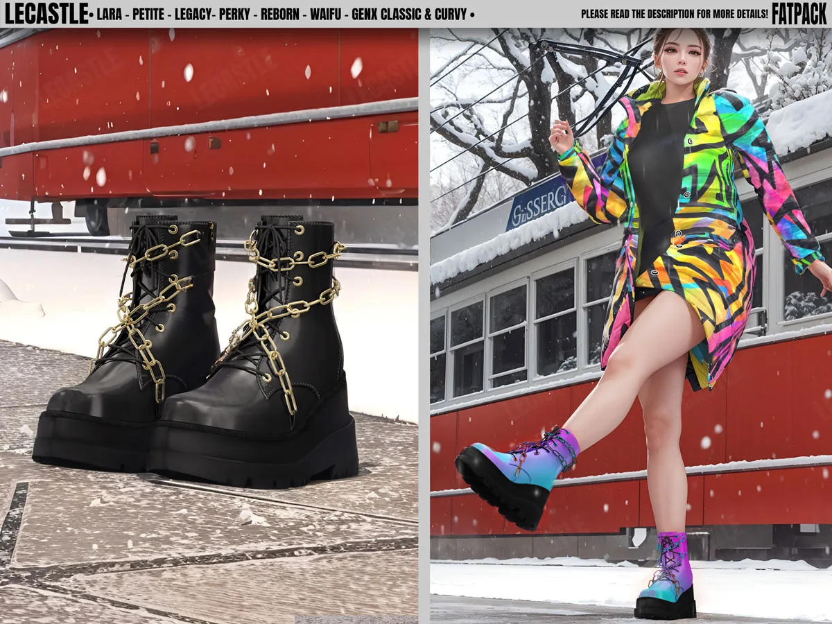 [LECASTLE] Nagai Ankle Boots - %100 Original Mesh Design - NEW! 9428