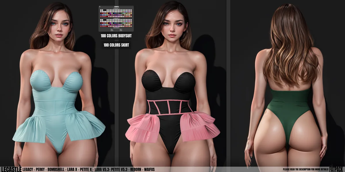 [LECASTLE] Trina Bodysuit Set, Legacy,Perky,Bombshell,Lara X,Petite X,Lara v5.3,Petite v5.3,Reborn,Waifus 6705