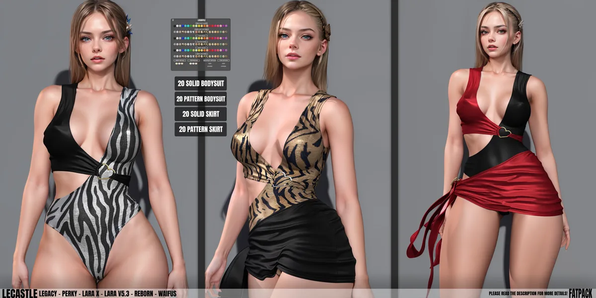 [LECASTLE] Sabrina Bikini Set, Legacy,Perky,LaraX,Lara V5.3,Reborn,Waifus 6229