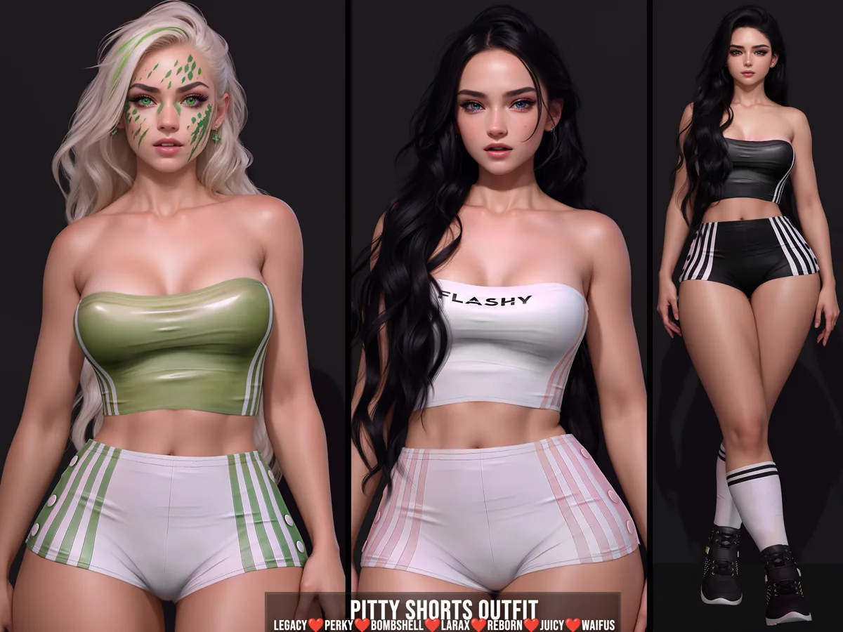 [LECASTLE] Pitty Shorts Outfit, Legacy,Perky,Bombshell,Reborn,Waifus,Larax