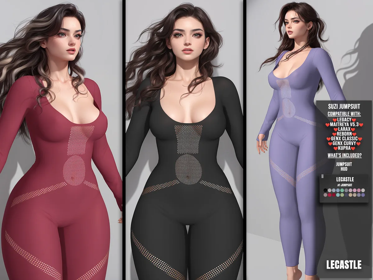 PROMO! - [LECASTLE] Suzi Jumpsuit, Legacy, Maitreya v5.3, LaraX, Reborn, GenX Classic & Curvy, Kupra