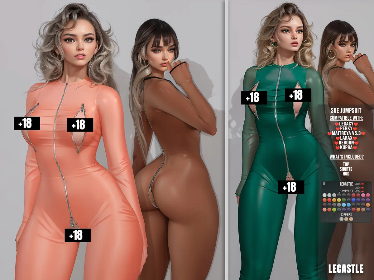 [LECASTLE] Sue Jumpsuit,Legacy,Perky,Maitreya,LaraX,Reborn,Kupra