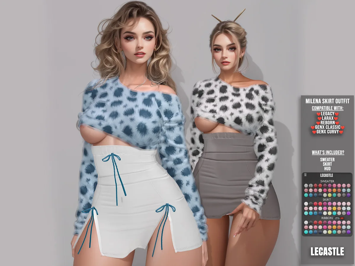 PROMO! - [LECASTLE] Milena Skirt Outfit,Legacy,LaraX,Reborn,GenX Classic,GenX Curvy