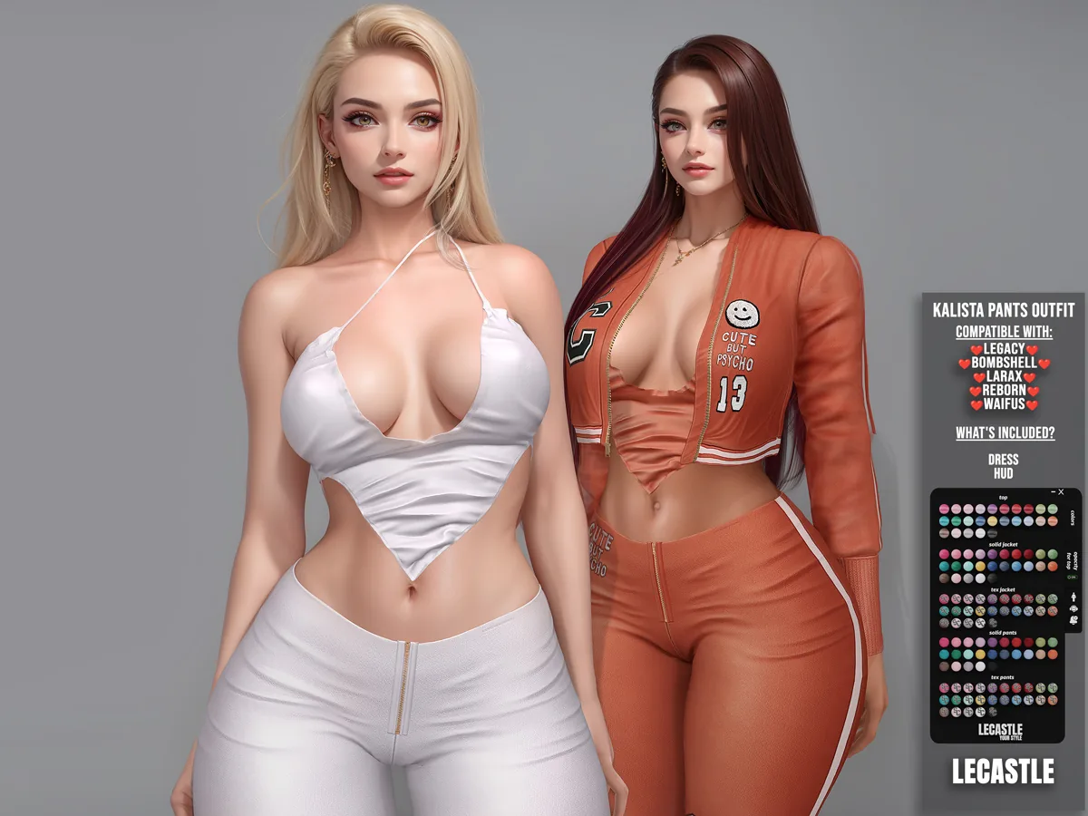 [LECASTLE] Kalista Pants Outfit,Legacy,Bombshell,LaraX,Reborn,Waifu