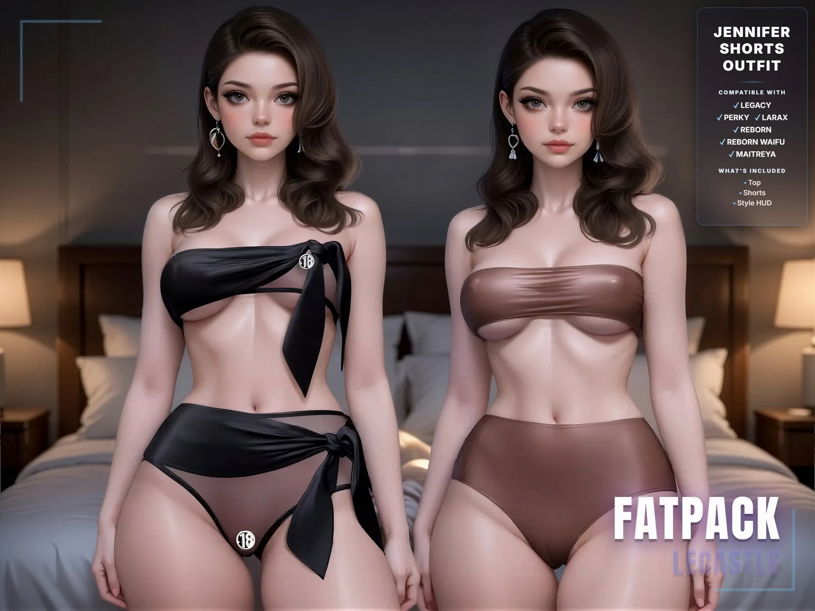[LECASTLE] Jennifer Shorts Outfit,Legacy,Perky,LaraX,Maitreya,Reborn,Waifus