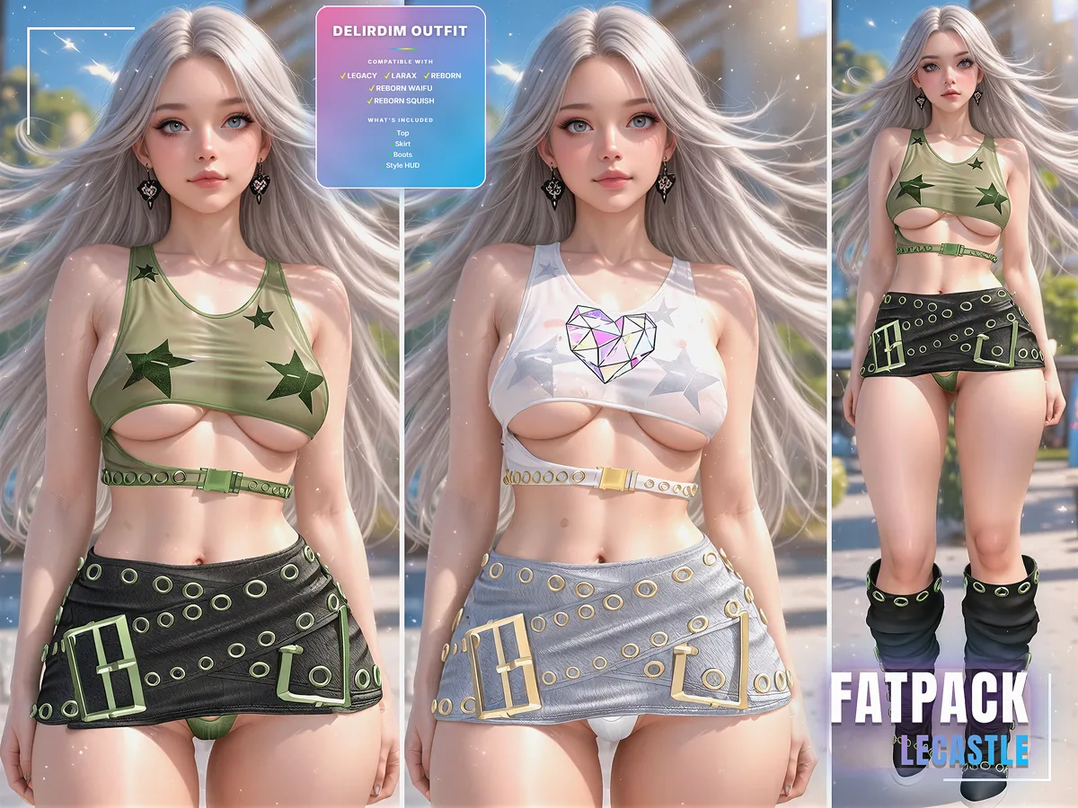 [LECASTLE] Delirdim Outfit • Top • Skirt • Boots — Legacy • NhuMANA • LaraX • Reborn • Waifus • Squish