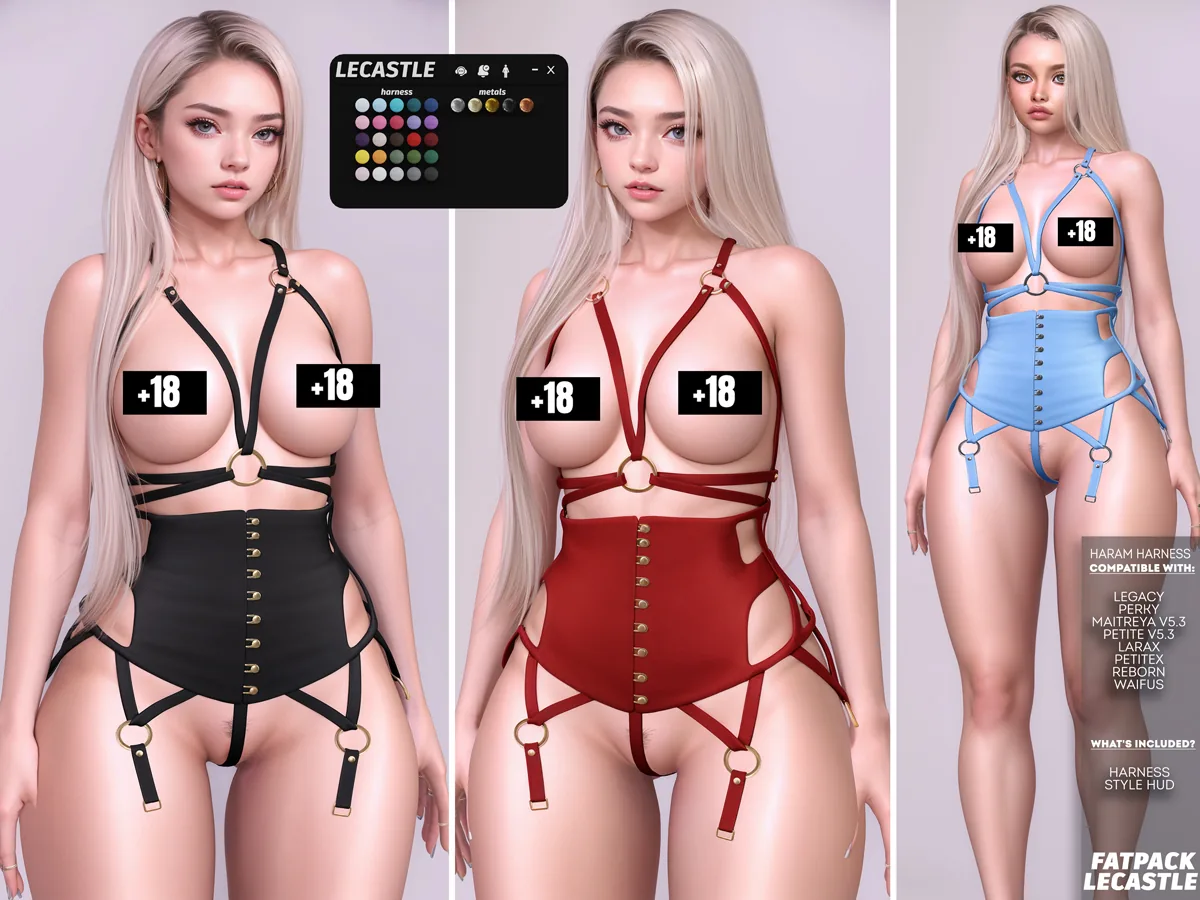 PROMO! - [LECASTLE] Haram Harness • Legacy • Perky • Maitreya • Petite • LaraX •PetiteX • Reborn • Waifus