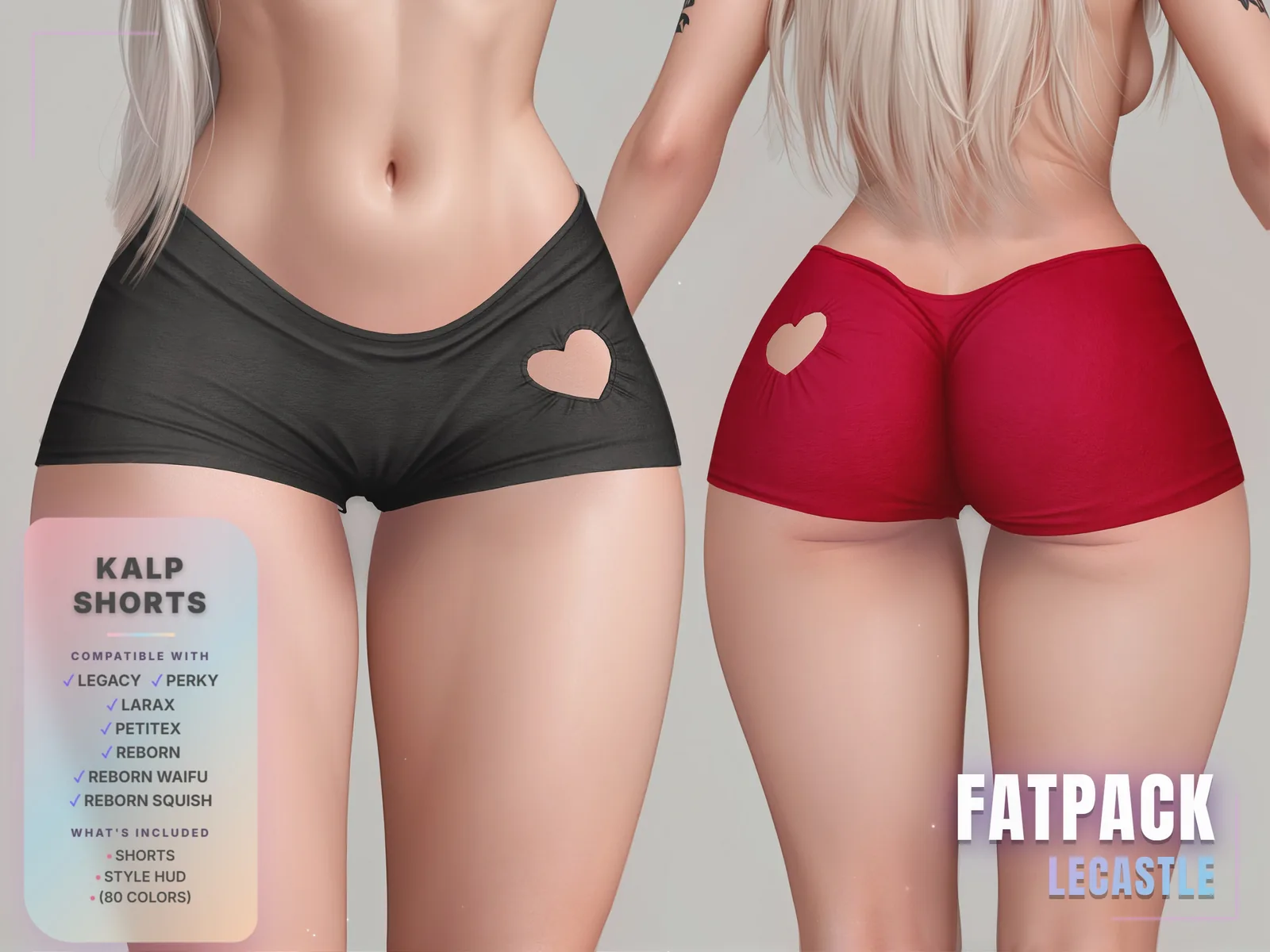 BIG PROMO! - [LECASTLE] Kalp Shorts Fatpack • Legacy • Perky • LaraX • PetiteX • Reborn • Waifu • Squish