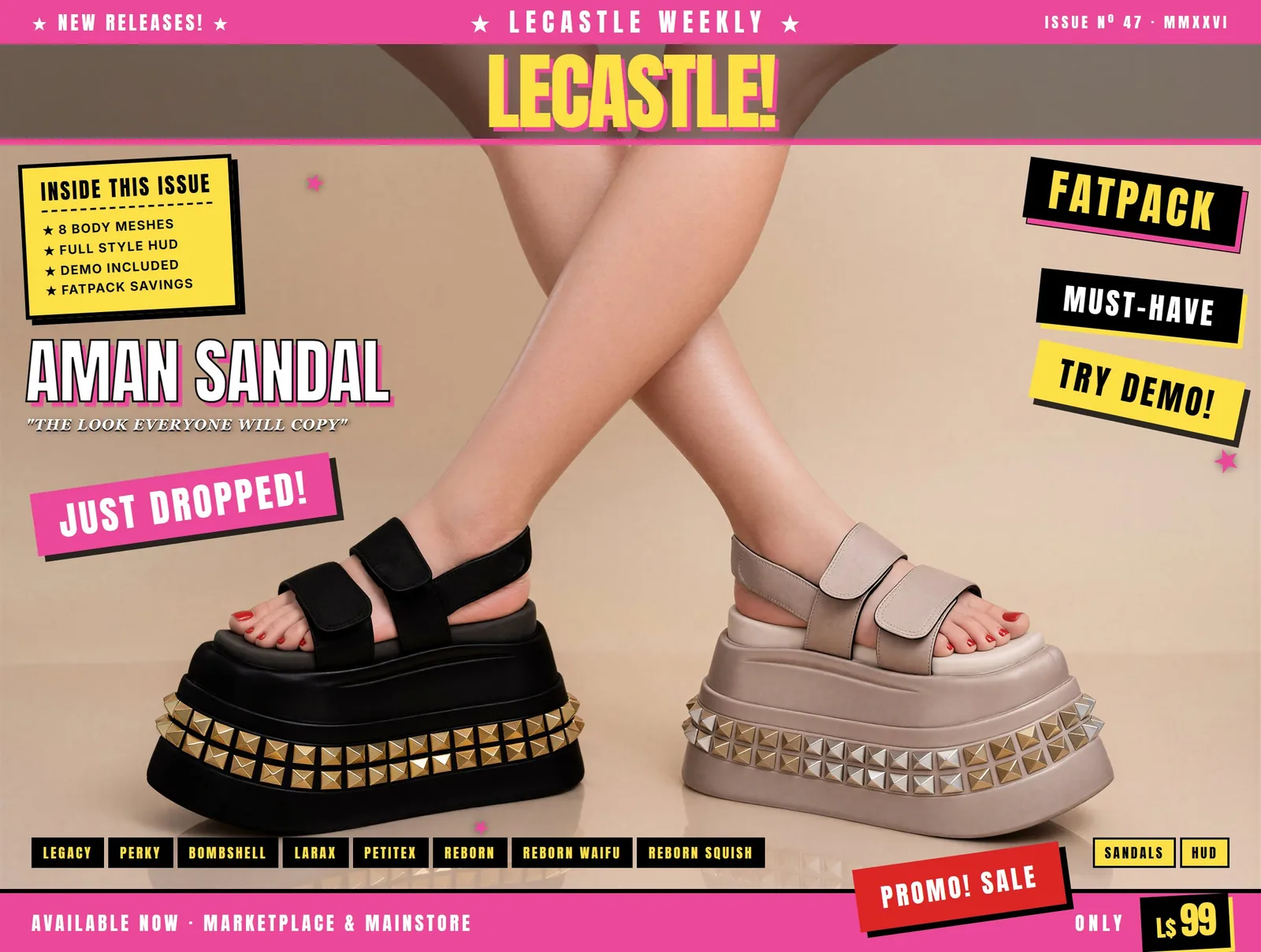PROMO! - [LECASTLE] Aman Sandal Fatpack • Legacy • LaraX • Reborn