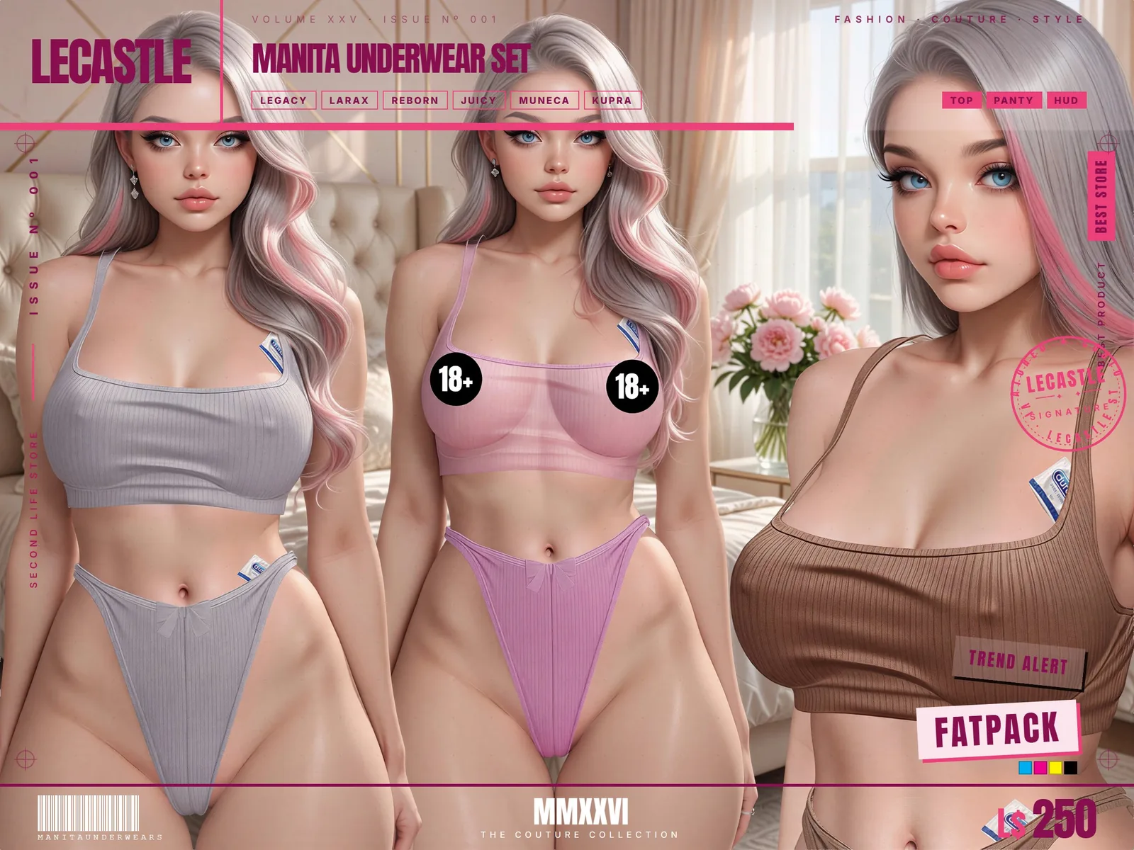 [LECASTLE] Manita Underwear Set Fatpack • Legacy • LaraX • Reborn • Juicy • Muneca • Kupra